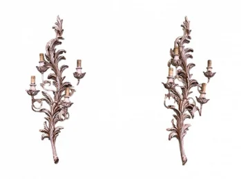 A Pair of Italian Carved Wall Lights