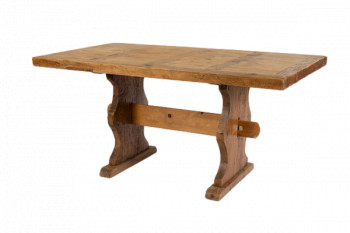 Charming 20th Century Antique French Pine Alpine Table From A Farmhouse In The French Alps