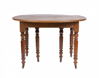 Superb Walnut Table With Folding Sides And Originally Designed To Extend On Original Castors And With Lovely Turned Legs